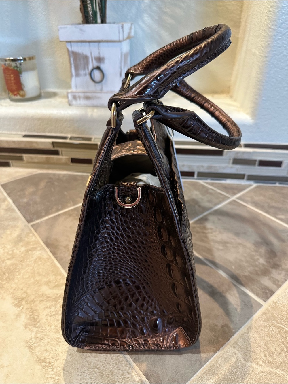 Brahmin Small Adrian Ganache Melbourne Satchel - Picture 3 of 6